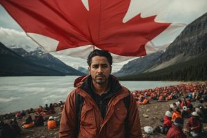 PhotoReal Give me a real picture about Canada Immigration and 1 1